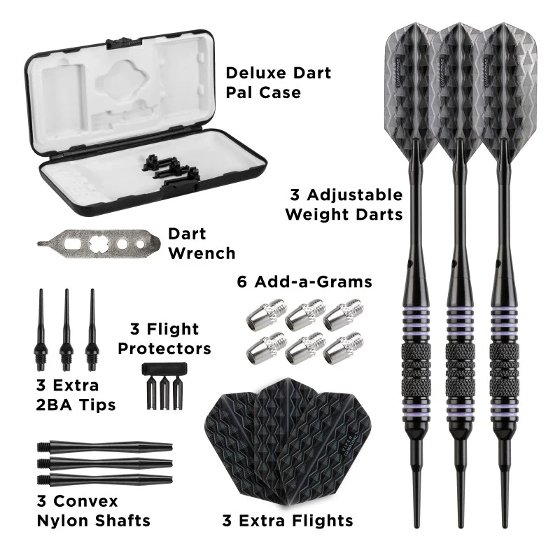 Viper Bobcat Adjustable Soft Tip Darts Purple Rings 16, 18, or 19 Grams - Image 5