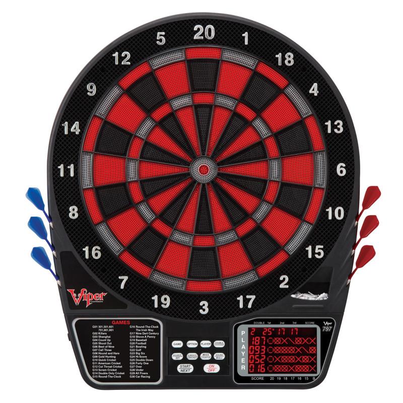 Viper 797 Electronic Dartboard, Metropolitan Espresso Cabinet & Shadow Buster Dartboard Light Bundle - Image 4